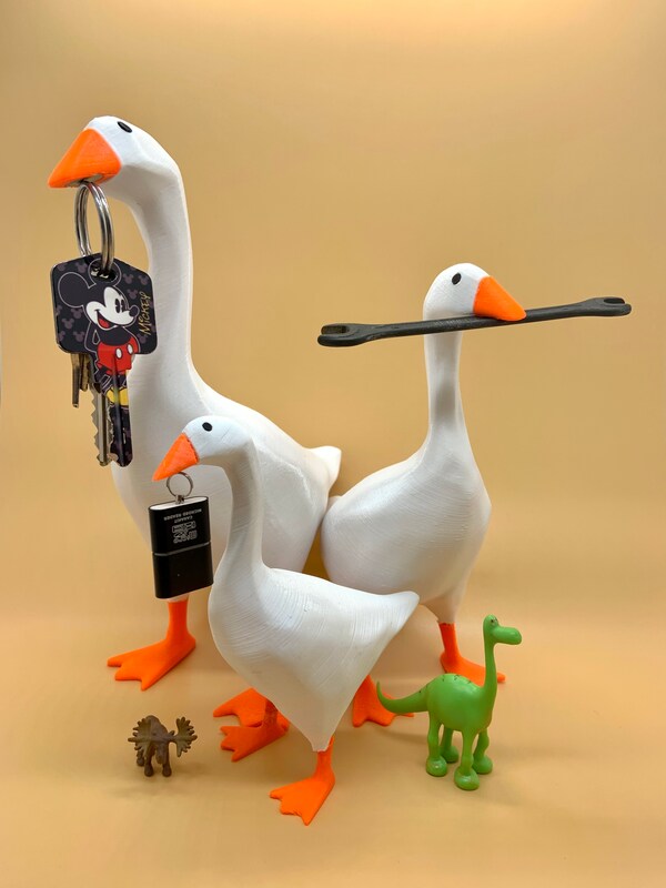 Untitled Goose Key Holder Magnetic_ Tool Holder Magnetic_ Home Miniature Decoration_Untitled Goose Miniature (3D Printed)_Holiday Event Gift